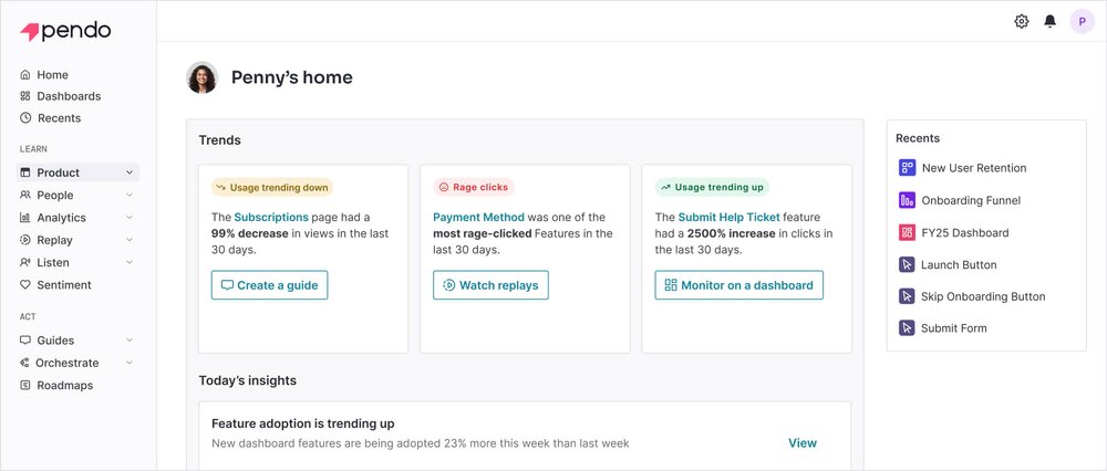 Product Experience & Analytics Platform | Pendo