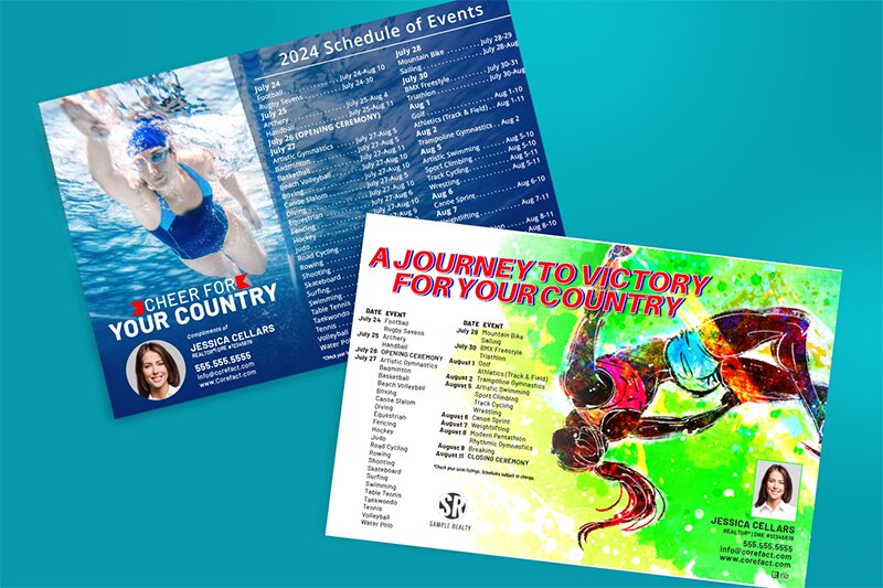 Summer Athletic Games Schedule Postcards Real Estate Direct Mail