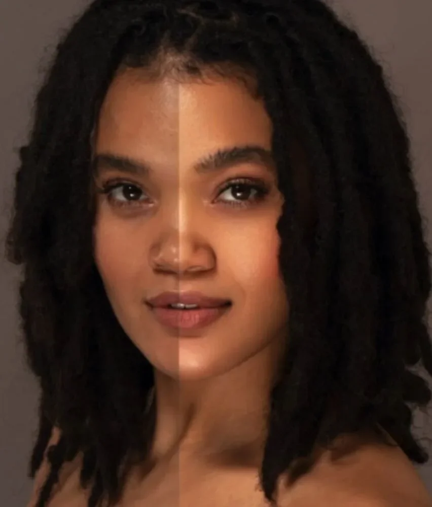 Photo of a woman with dreadlocks split to show before and after ...