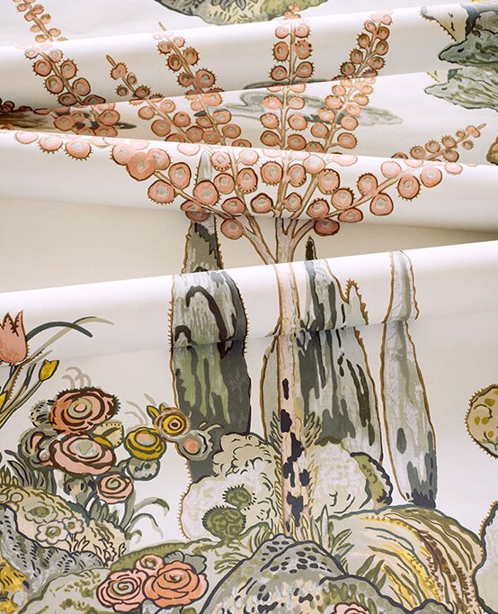 ORLEANS Fabrics (F945026) – Apricot and Ginger | Thibaut