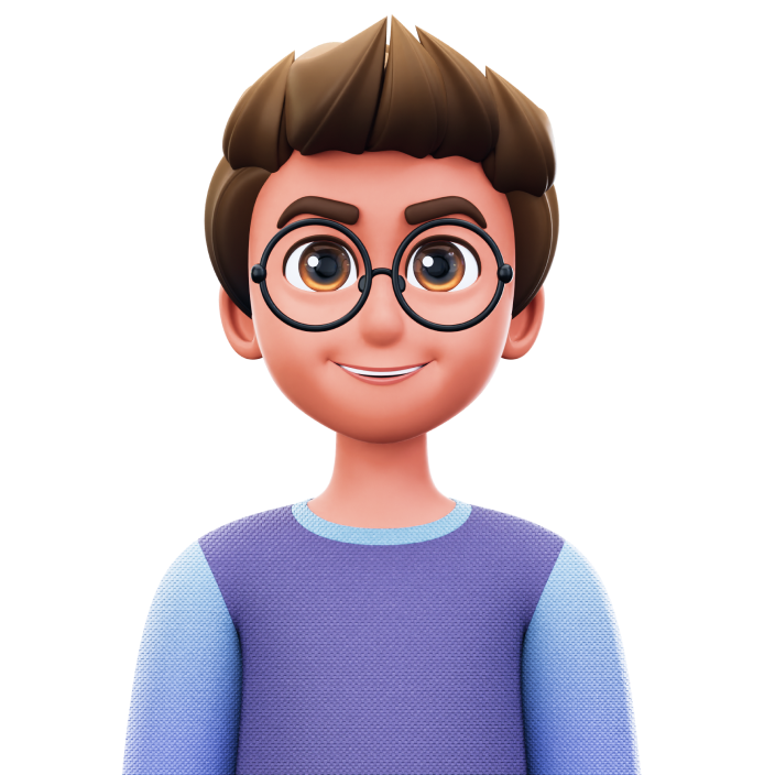 Character with glasses