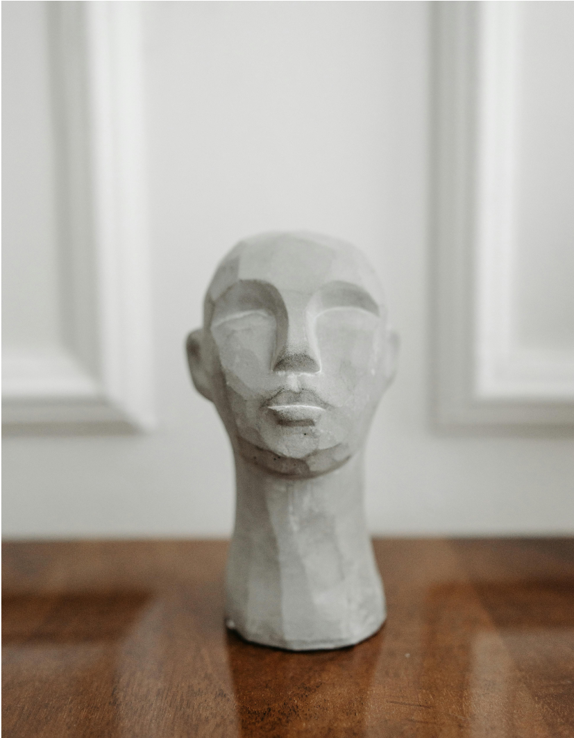Lady sculptured head piece