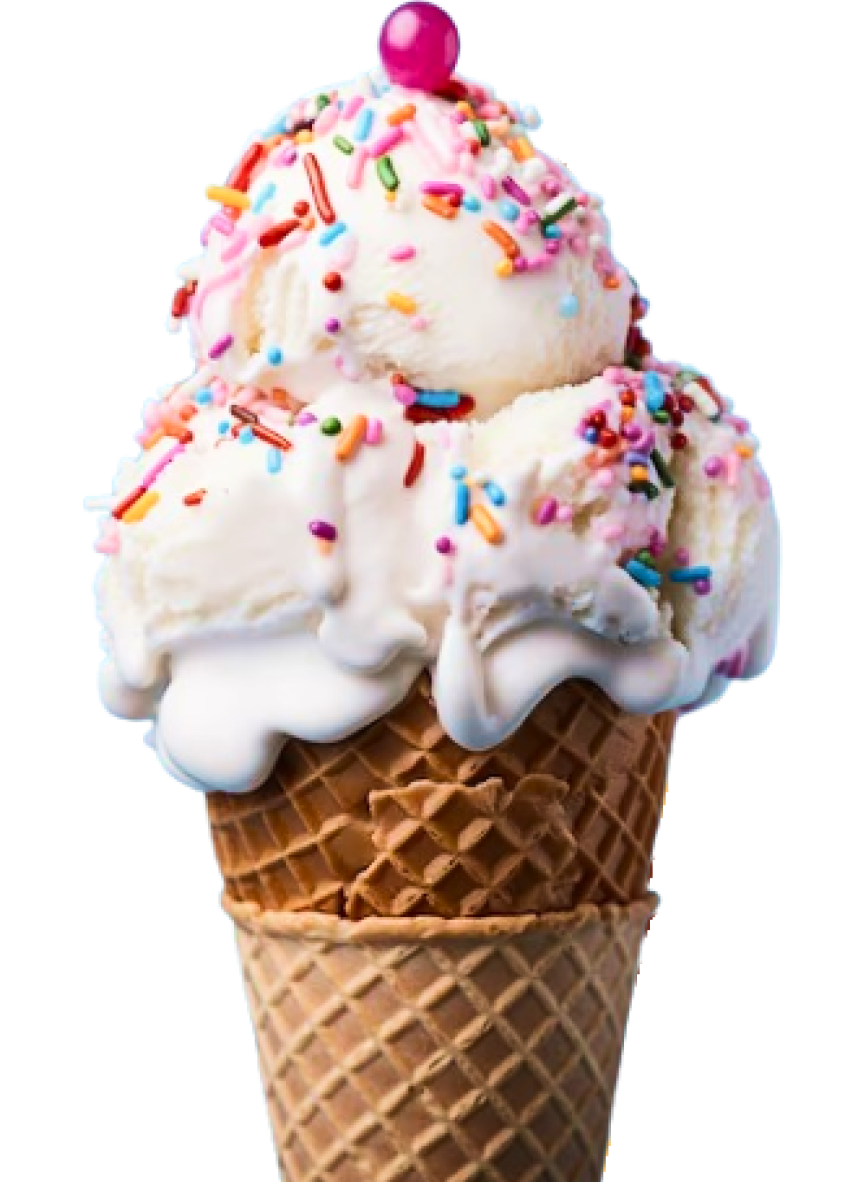 Delicious ice cream cone