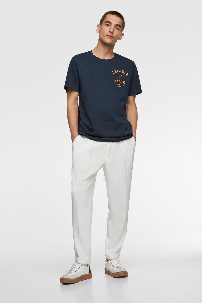 T-SHIRT WITH EMBROIDERED TEXT