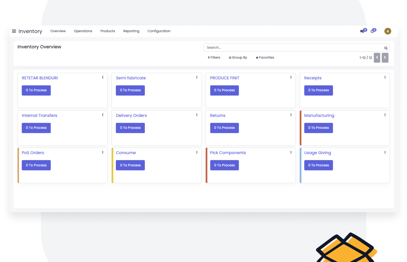 Warehouse management system screenshot