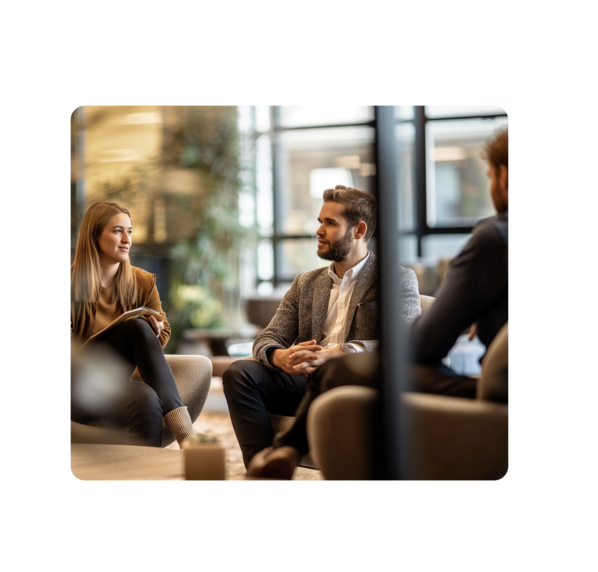People having a casual meeting in an office