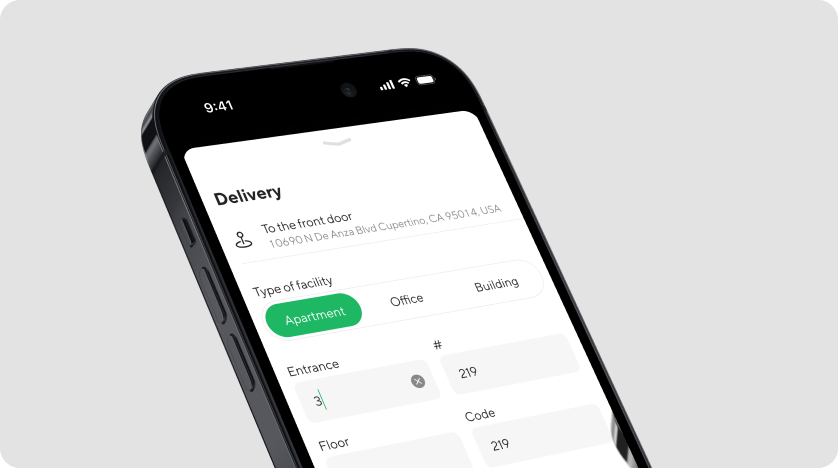 Mobile app interface