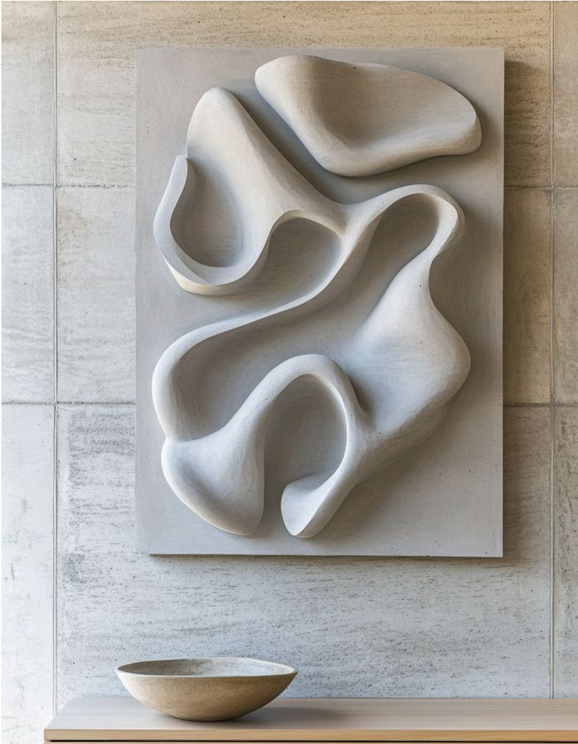 White textured 3D wall art