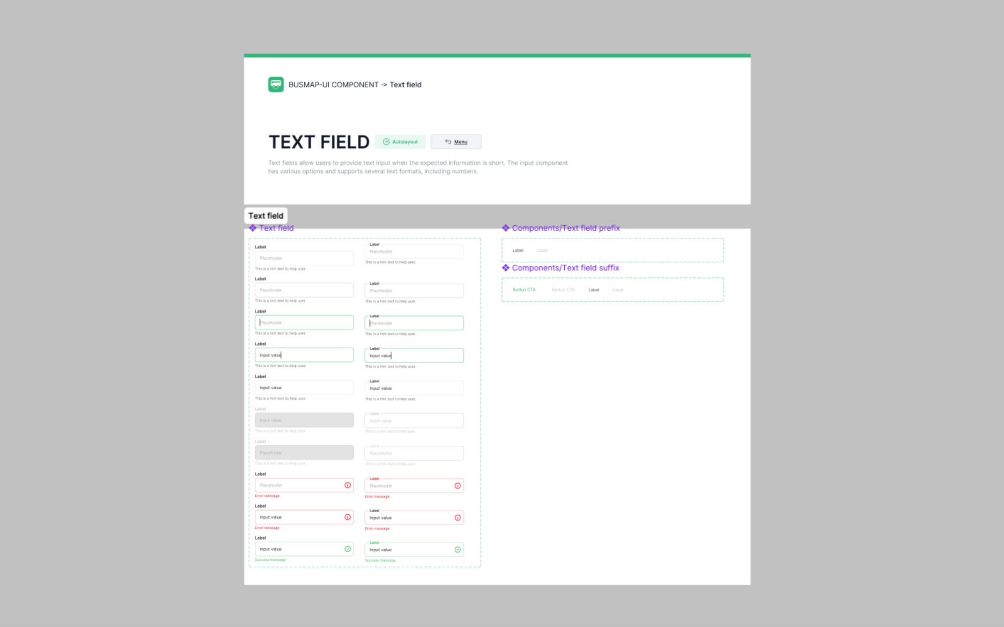 BusMap Design System Components 3