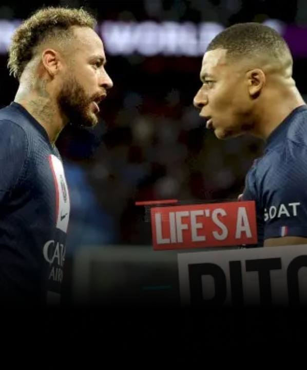 Footballers confronting one another