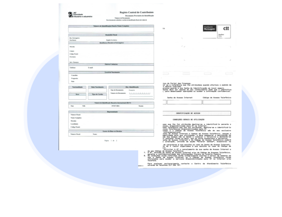 NIF and password document