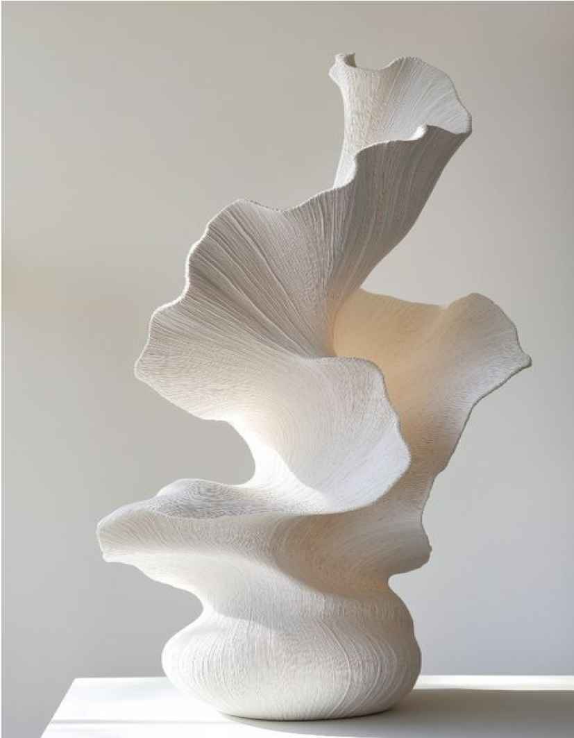 White sculptured table decor
