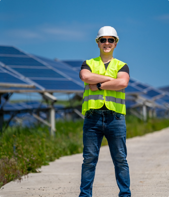 Solar panel worker