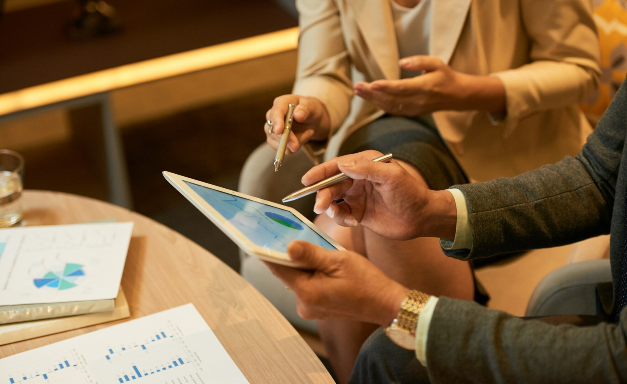 Business professionals collaborating