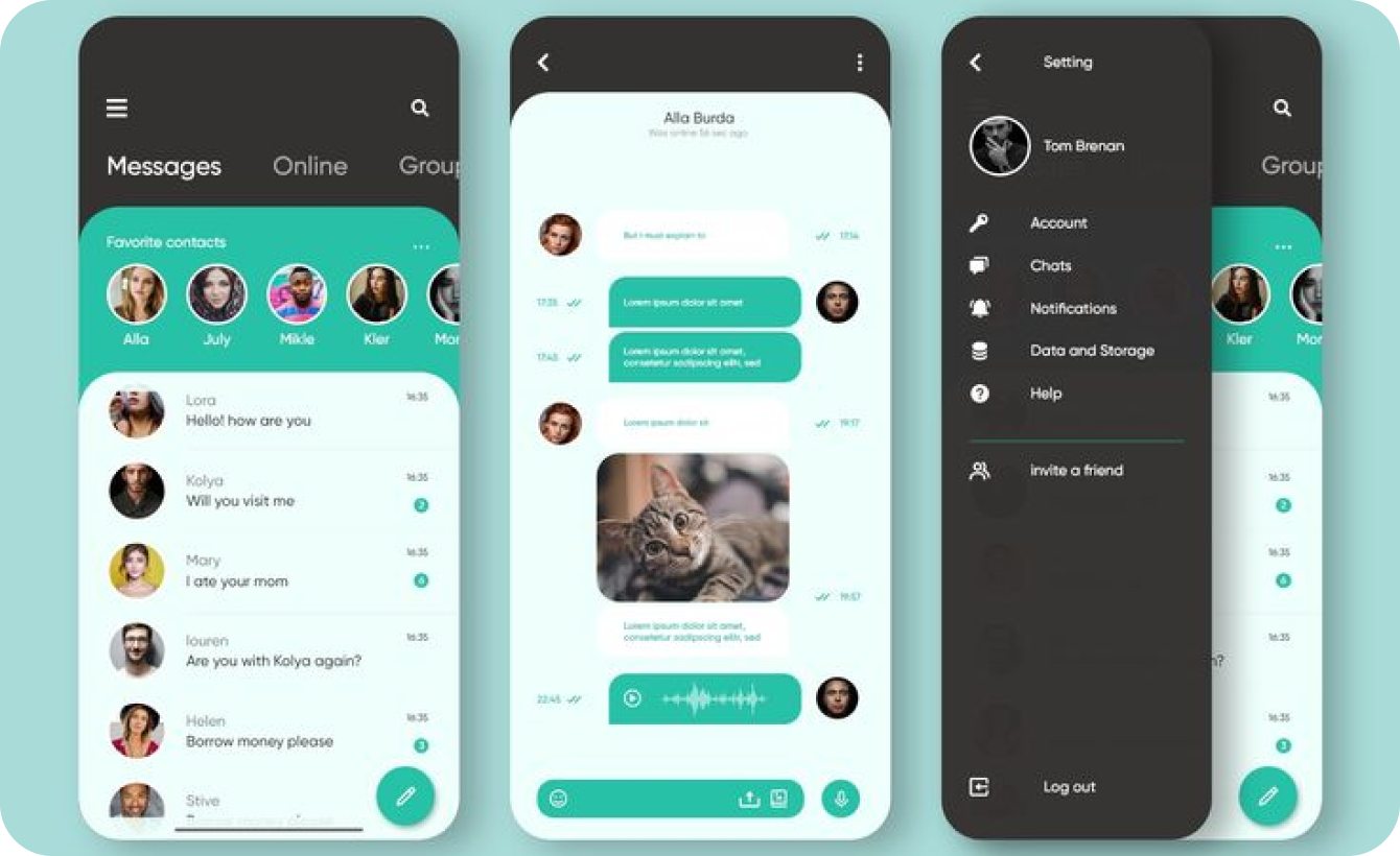 WhatsApp messaging interface