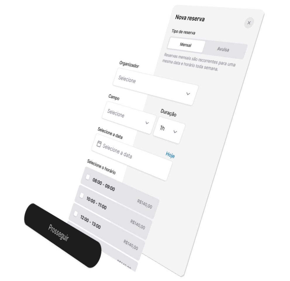 Interface do sistema de agendamento