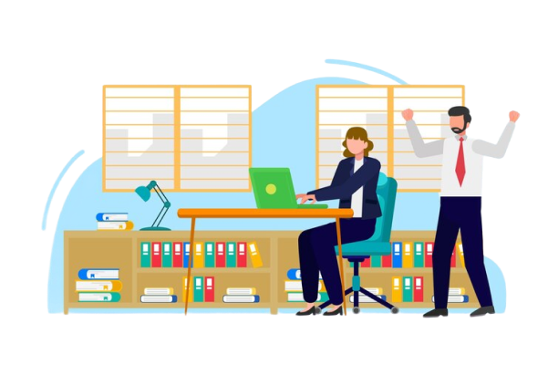 Office workers collaboration