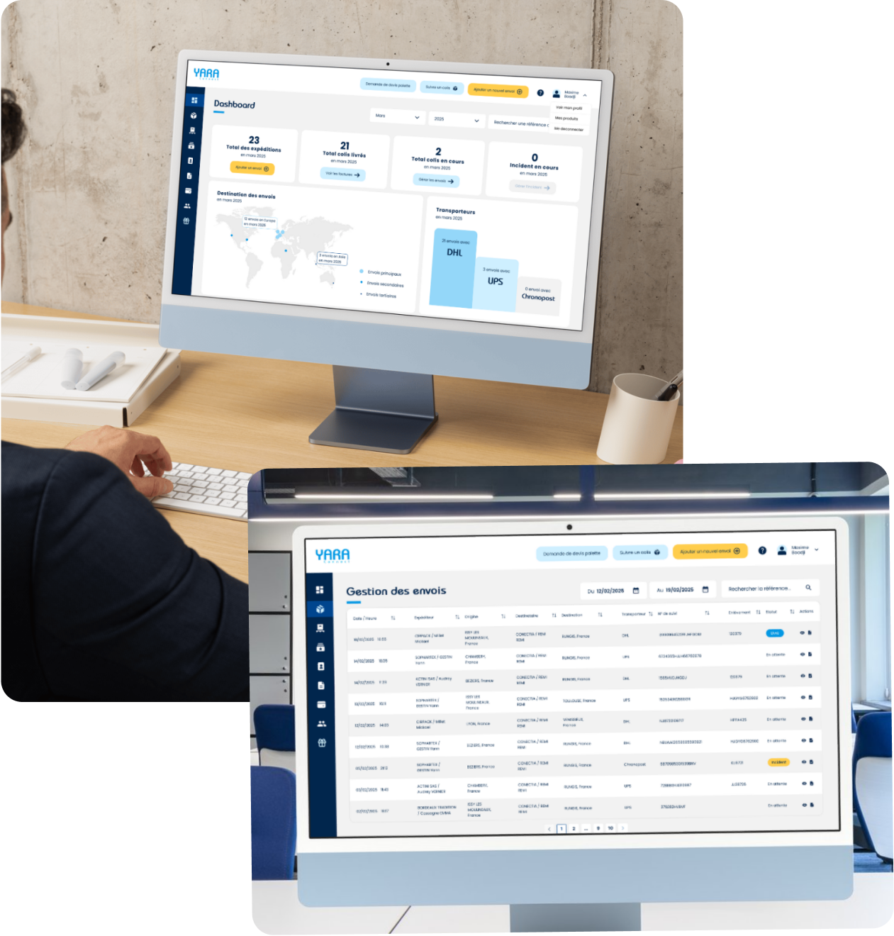 Interface de comparaison de transporteurs