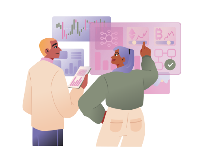 People looking at data