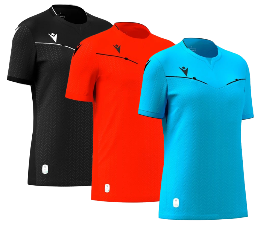 Various styles and colors of referee uniforms