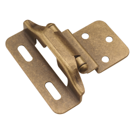 Semi-Concealed hinge with Partial Wrap, 1/4 inch Overlay, and 3/8 inch Inset