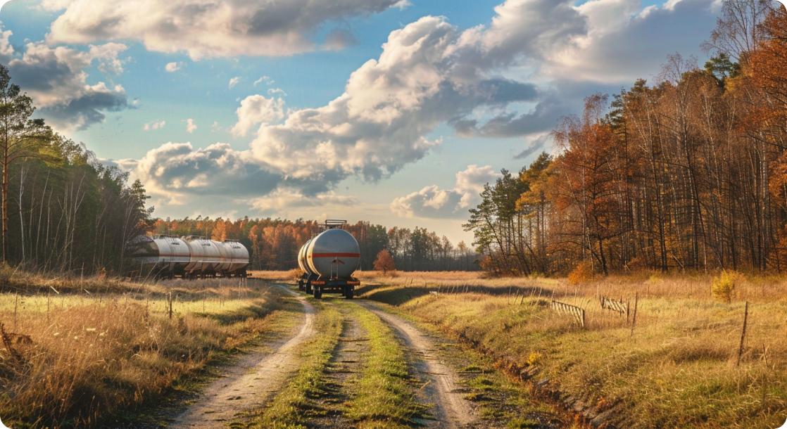 Propane tank beside a home, illustrating a reduced carbon footprint