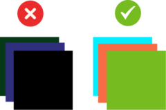 Color types comparison icon for backlit displays 