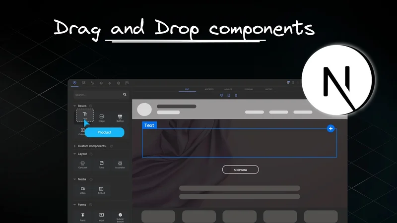Visual drag-and-drop page building in Next.js (App Router, 2026 guide)