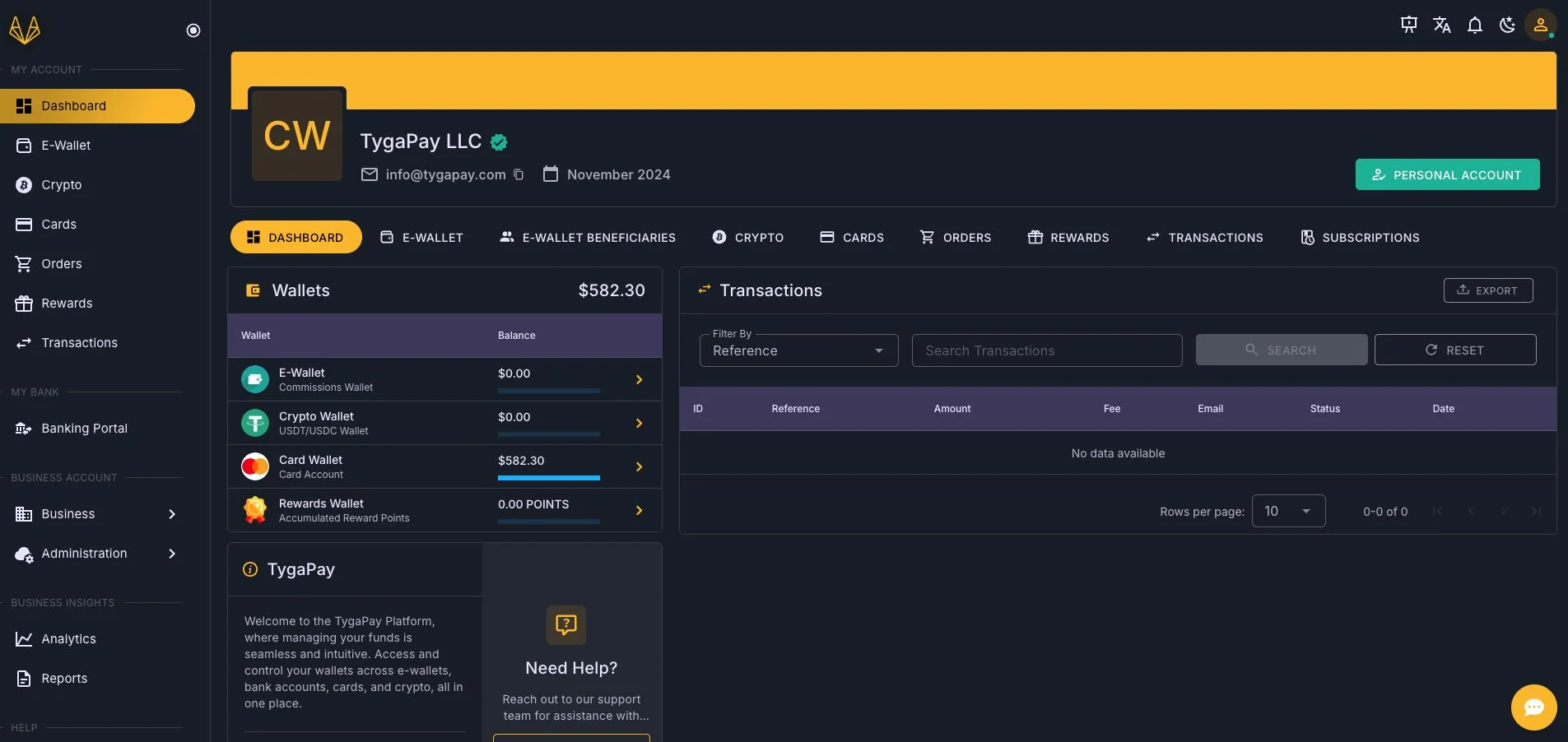 TygaPay - Complete Crypto Financial Platform