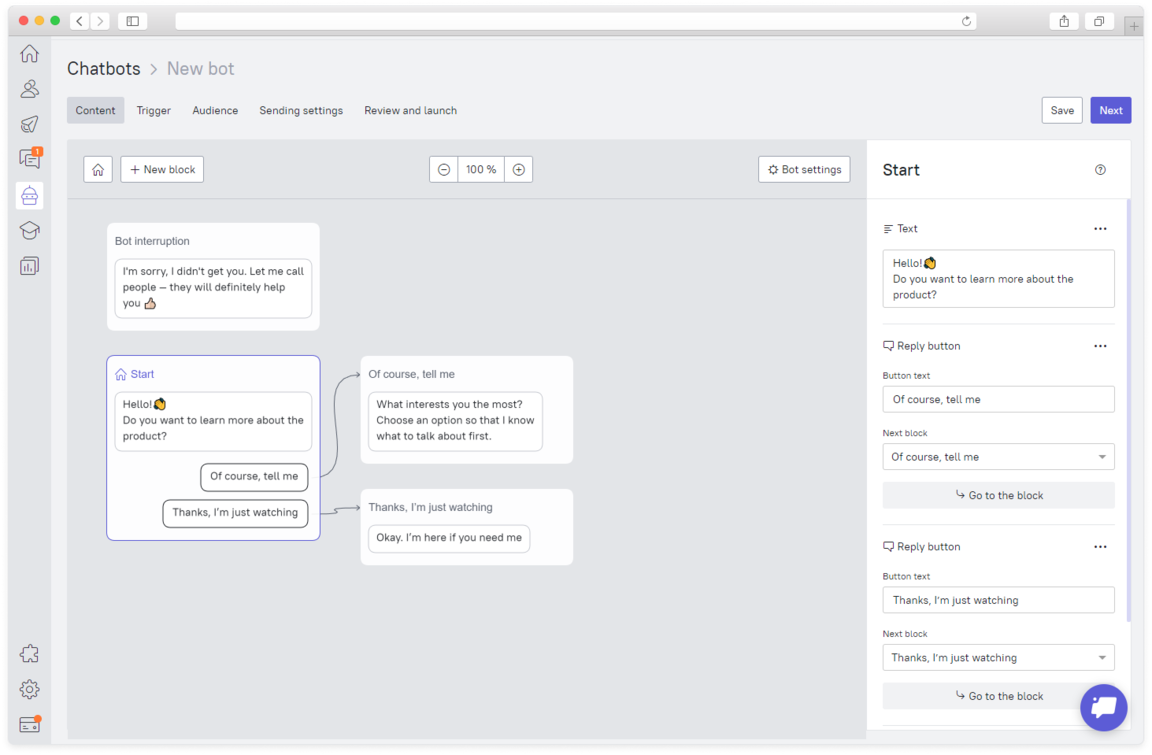 Chatbot Builder from Dashly