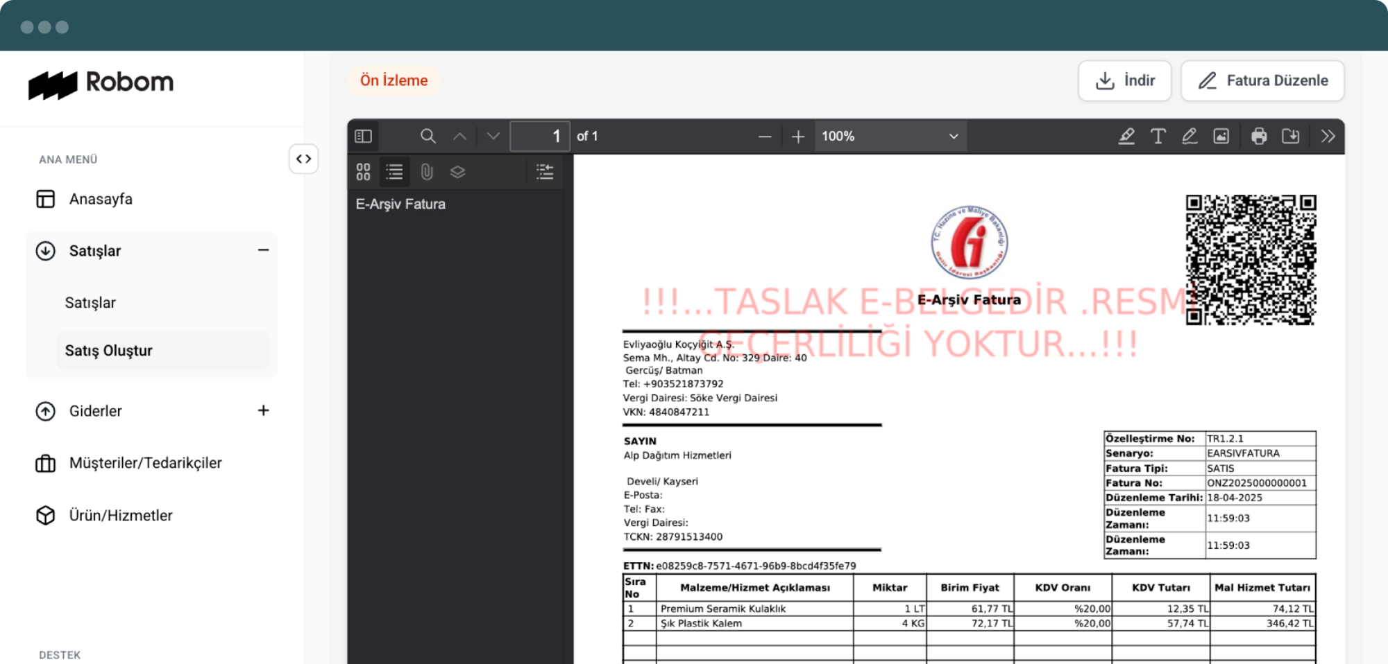 Basit ve Kolay Ön Muhasebe Programı | Robom