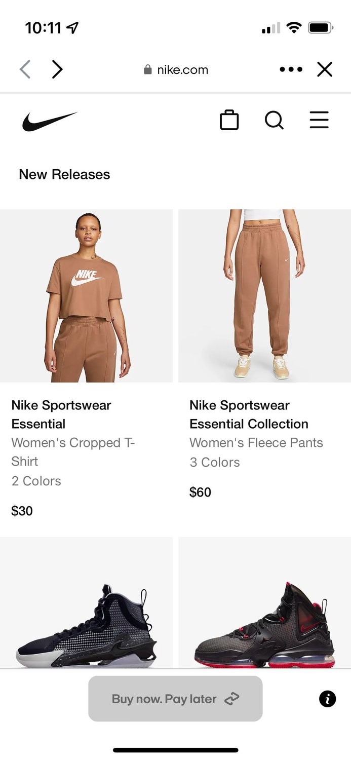 Single Use Payments Nike