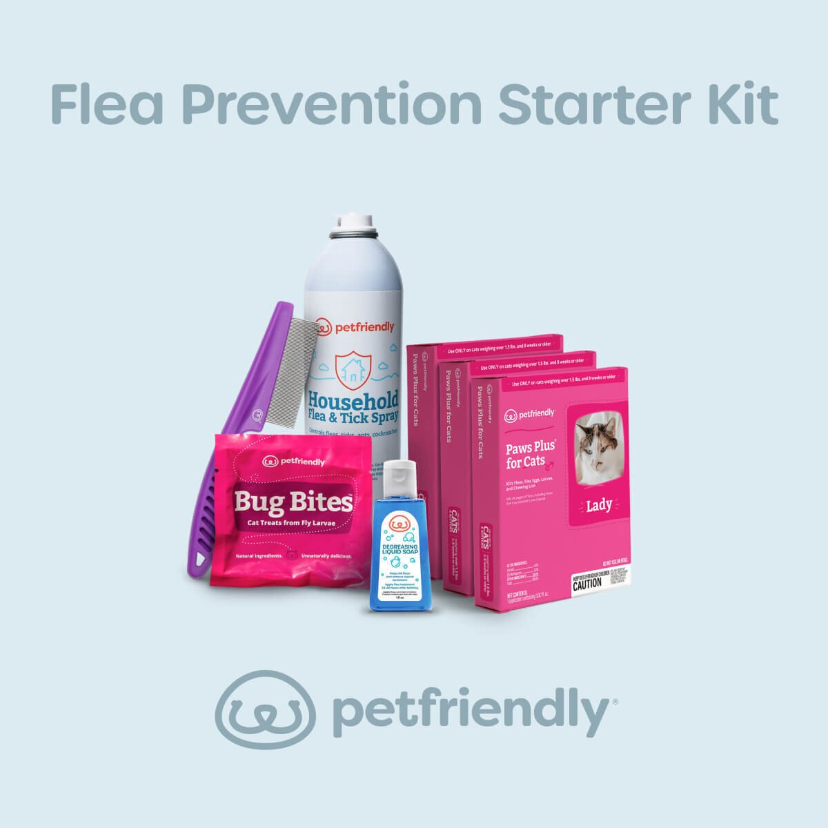 Flea Prevention Starter Kit for Cats - PetFriendly Box - Flea Growth Promotion For Kittens