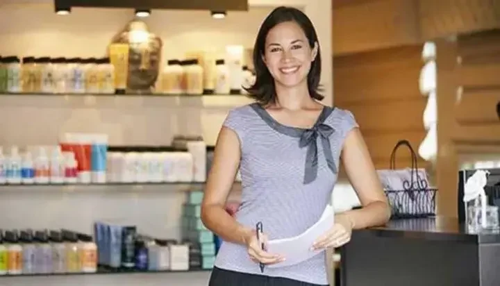 A woman in a shop