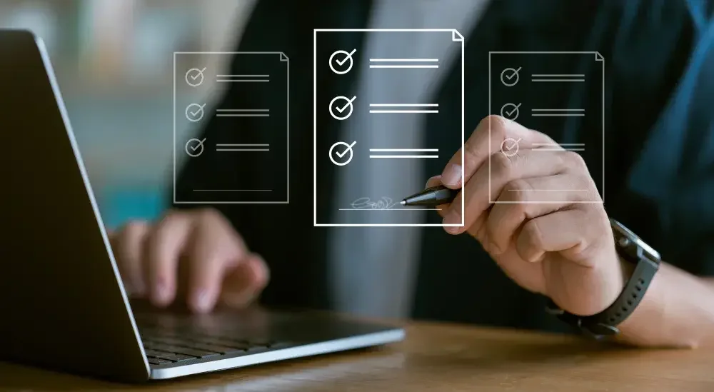 Sign a document electronically either with a basic electronic signature or use a digital signature that uses much-advanced security features.