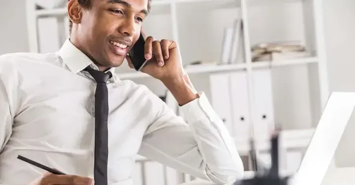 Businessman talking on the phone