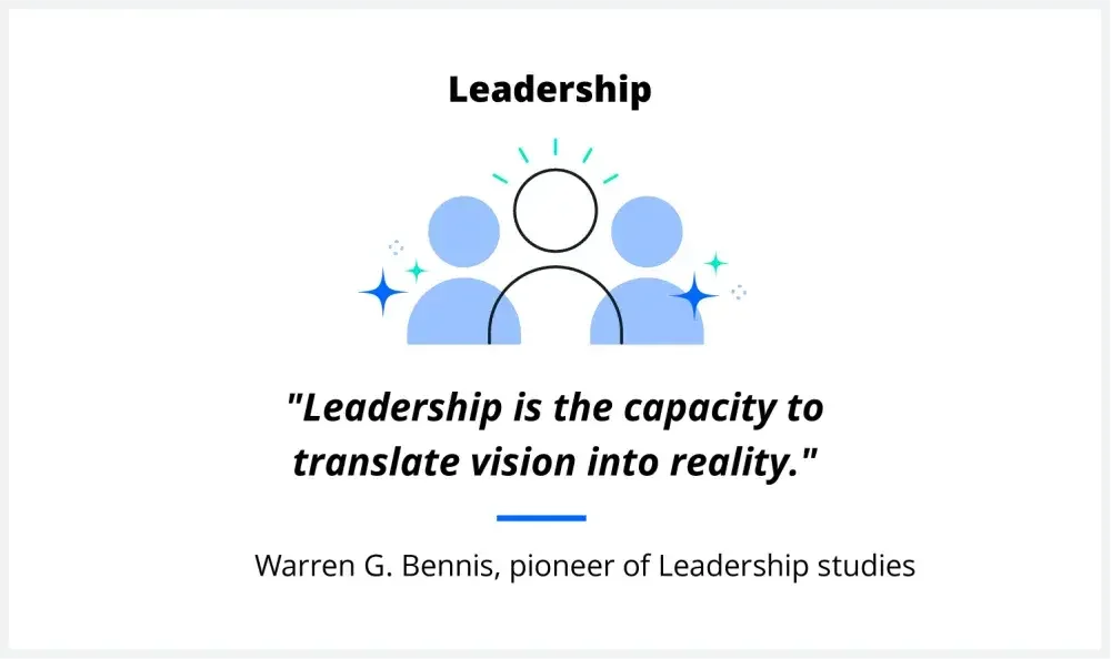 A quote on leadership from scholar Warren G. Bennis