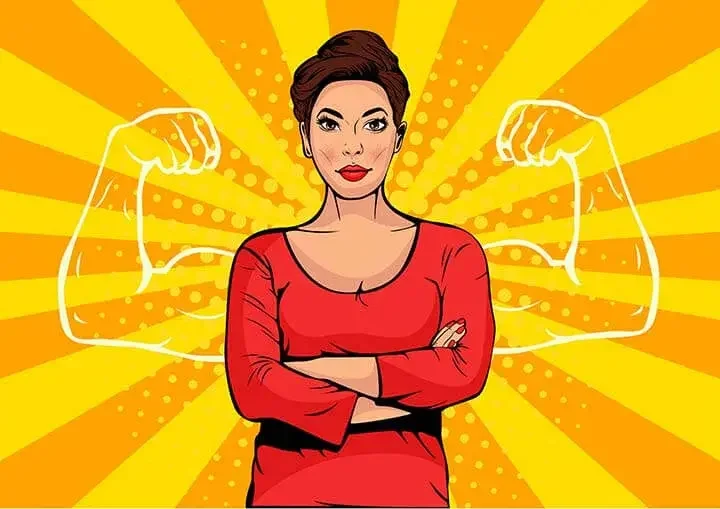 illustration of a strong business woman