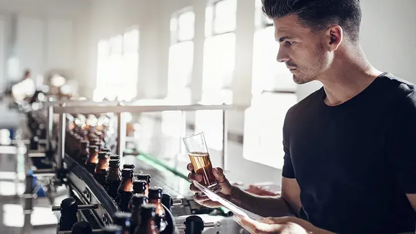 man working in a brewery