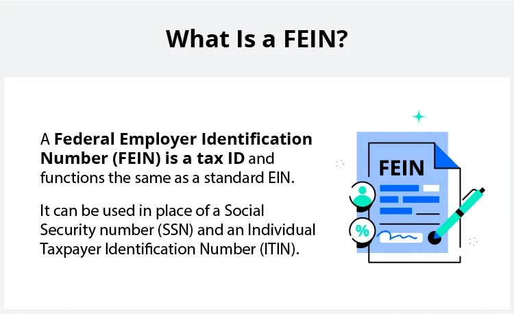 A Federal Employer Identification Number (FEIN) is a tax ID that allows businesses to file taxes. 