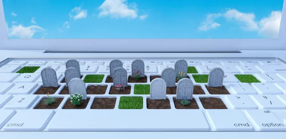 illustration keyboard cemetery 