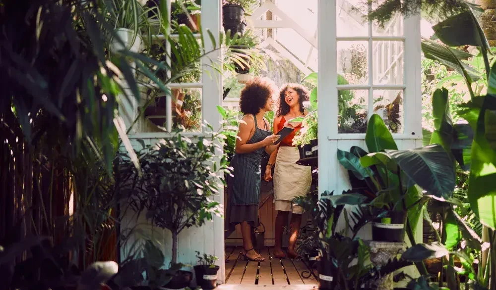 Two women work in their Wyoming plant shop. Wyoming is also known for its business-friendly climate.