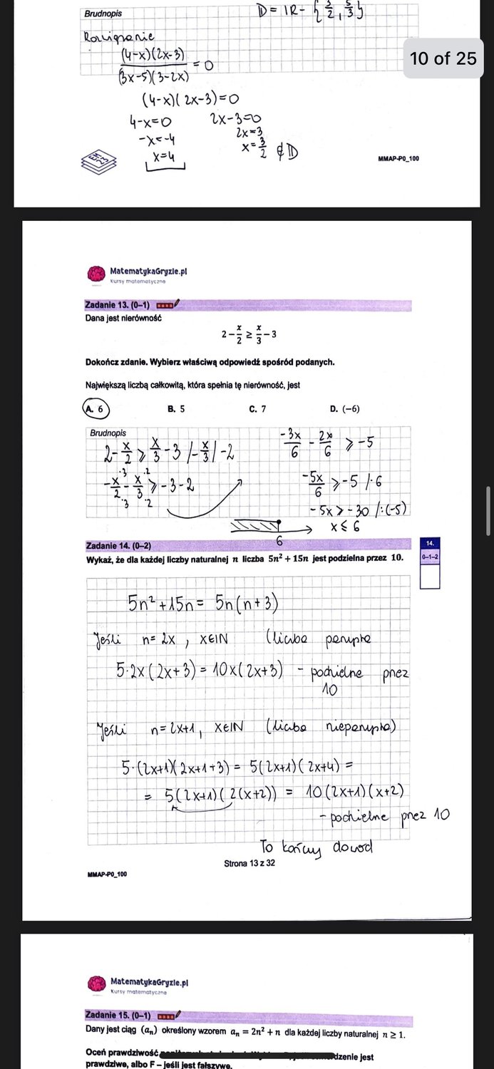 RozwiĄzania PrÓbna Matura GrudzieŃ 2022 Matematyka 7255