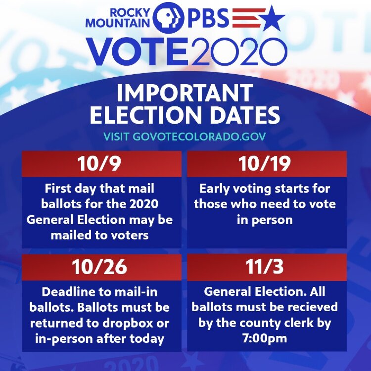 Dates to know for the 2020 general election | Rocky Mountain PBS