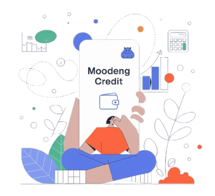 Moodeng Credit wallet illustration