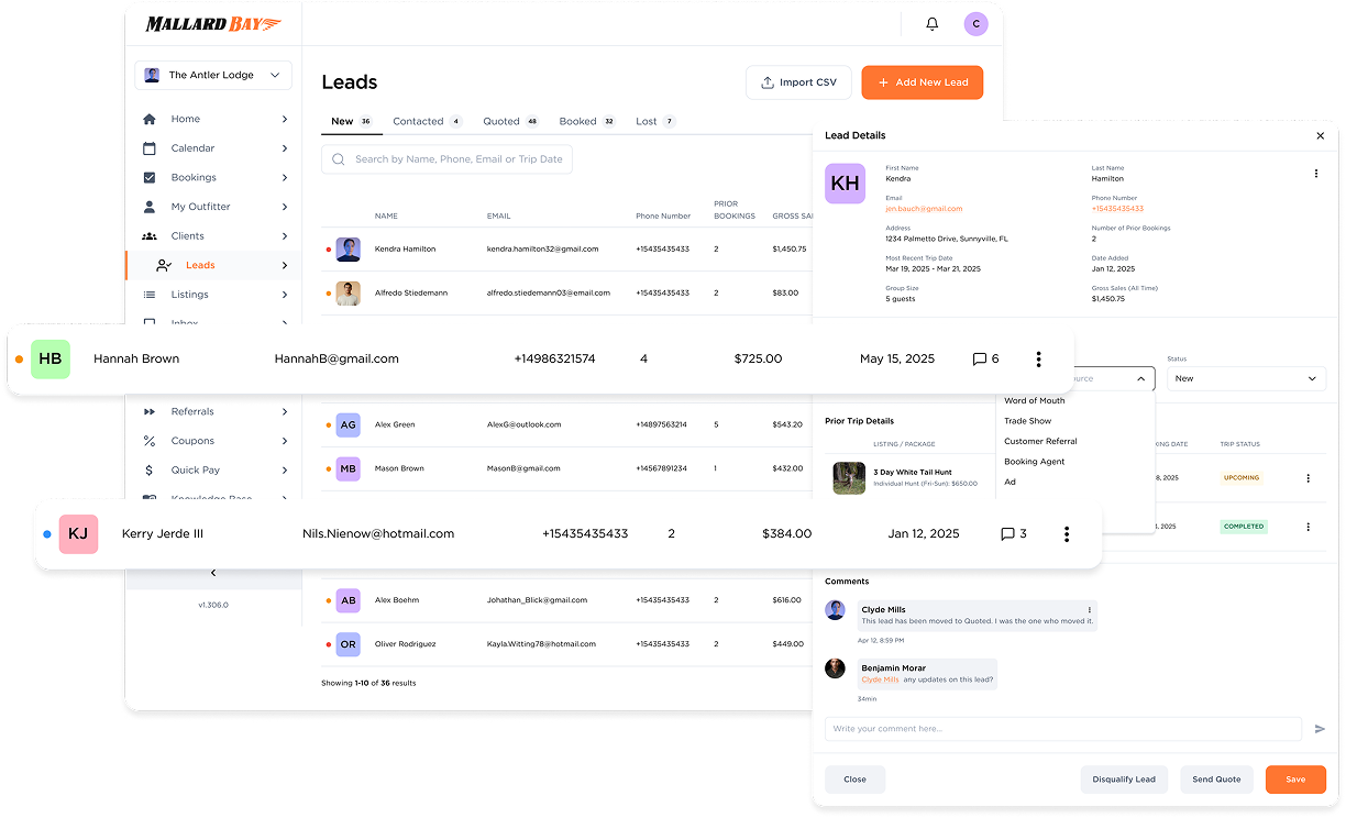 Outfitter Lead Tracking Software | Mallard Bay Lead Management ...