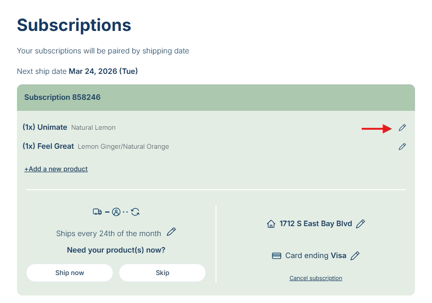 How Can I Update the Products in My Subscription? | Help Center