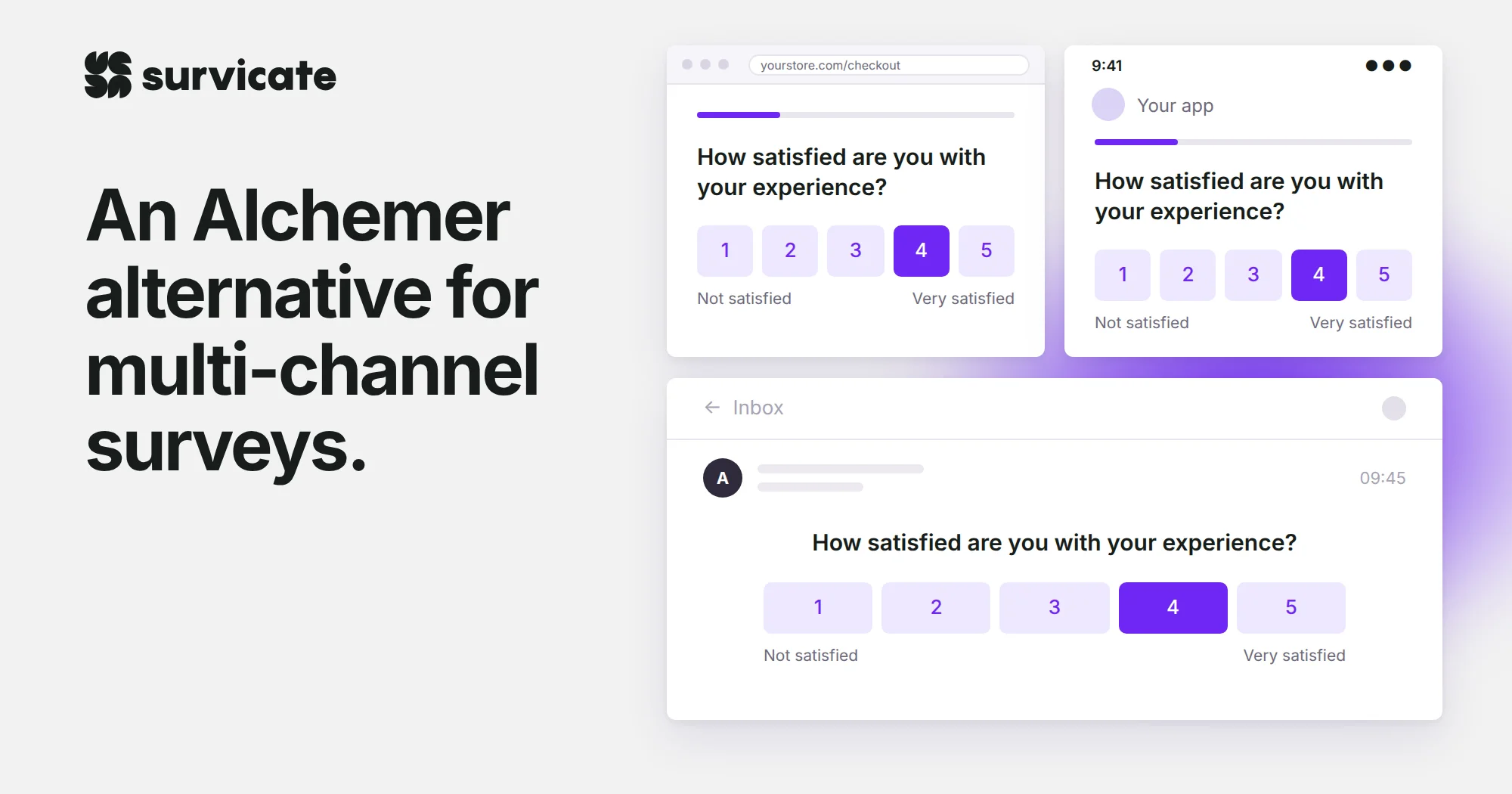 Alchemer Alternative for Multi-Channel Surveys | Survicate