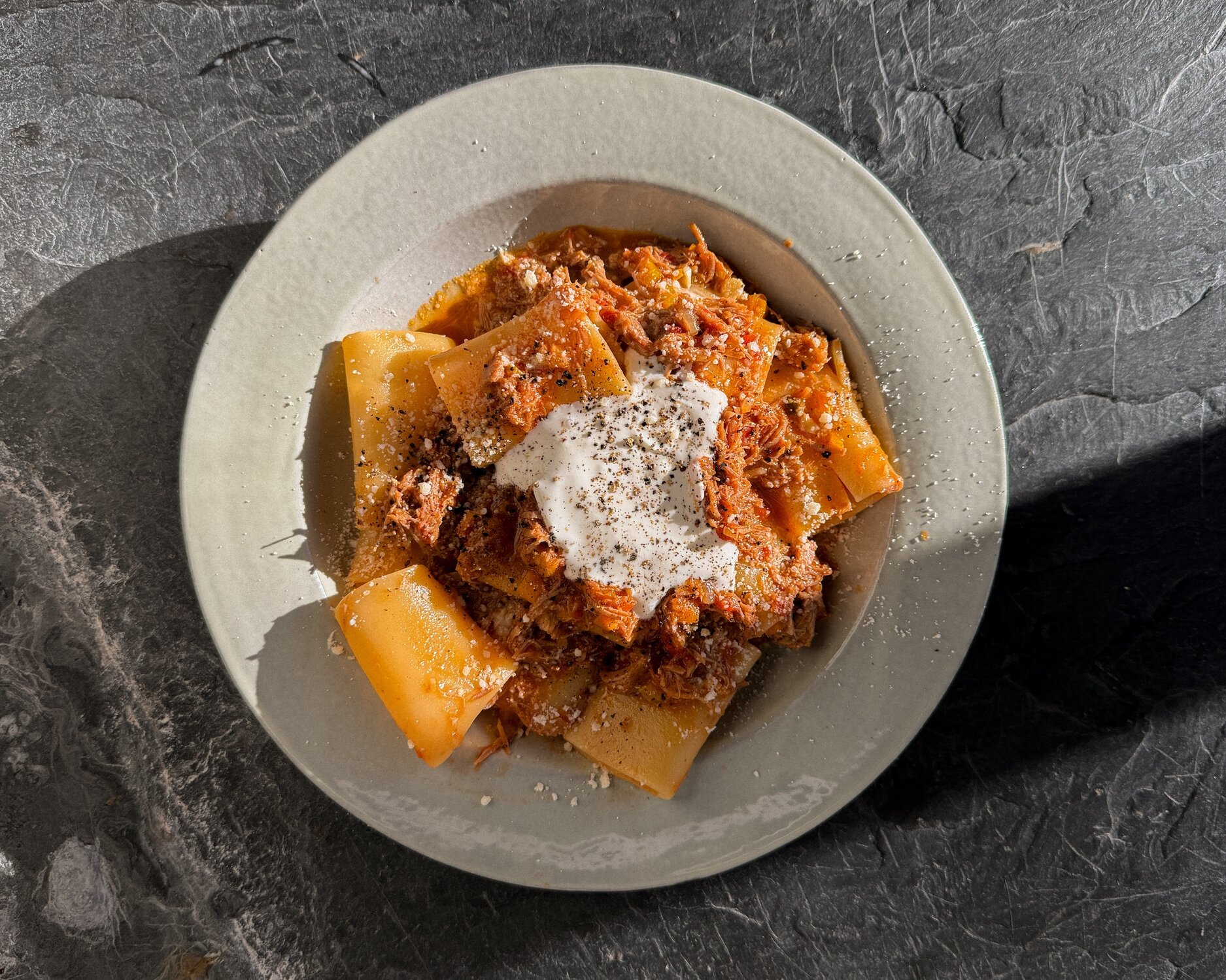 Paccheri With Pork Shoulder Ragú and Creamy Goat Cheese | EyeSwoon