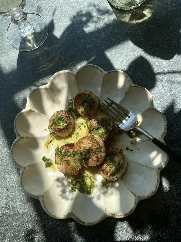 Easy Seared Scallops Recipe With Preserved LemonCaper Salsa Verde